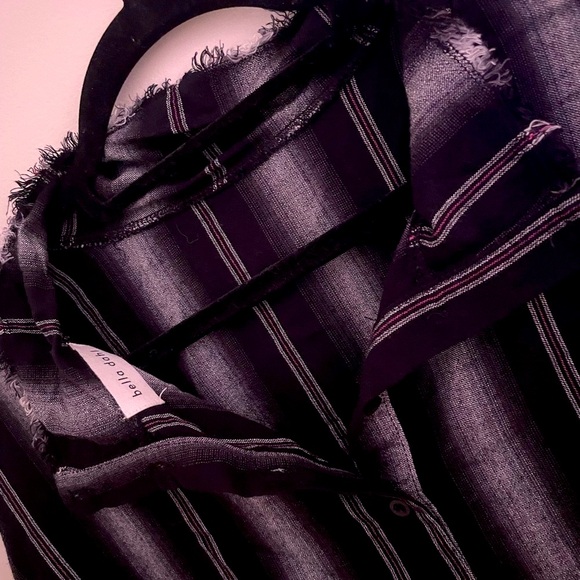 Bella Dahl Black Striped Button Down Shirt - Picture 7 of 15